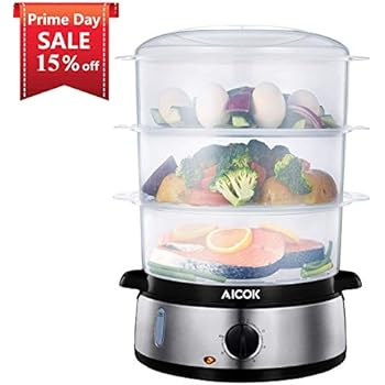 steamer cuisinart digital glass stainless stm 1000 vegetable electric steel tier bpa quart stackable aicok 800w baskets heating fast