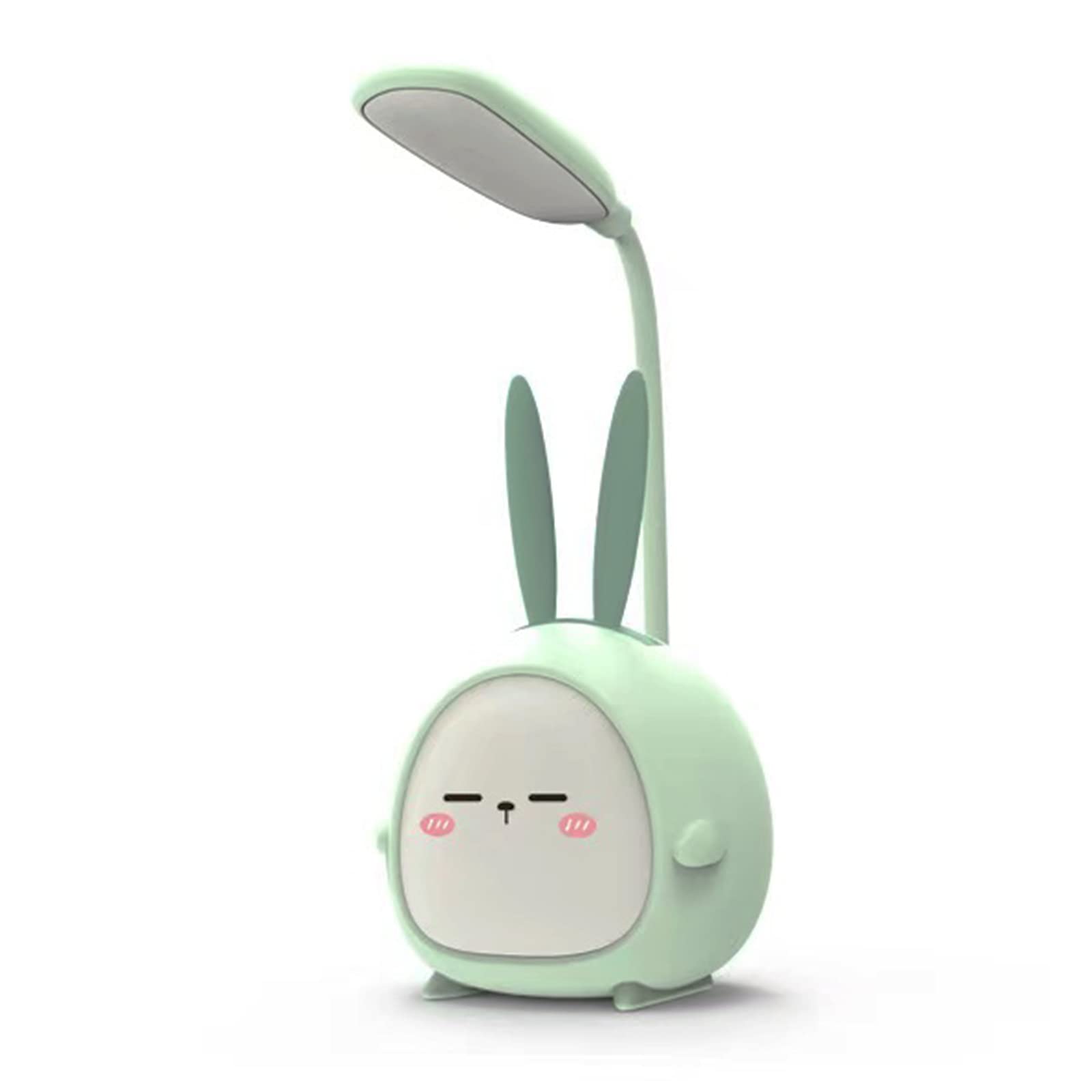 Neioaas Mini Bunny Night Light, Portable LED Table Light, Cute Rabbit Foldable USB Rechargeable Reading Light Bedroom Children's Bedside Study (Green Rabbit)