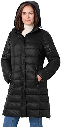 Woman Within Womens Plus Size Long Packable Puffer Jacket Clothing, Shoes u0026  Jewelry