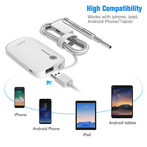Otoscope iPhone, Anykit Upgraded 4.3mm 720P HD Ear Scope Camera Digital Otoscope with 6 LED Lights, Earwax Removal Tool and Specula for iPhone and Android Smartphone - Thumbnail 2