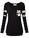 EMVANV EMVANA Women's Comfy Long Sleeve Floral Print Patchwork Tunic Tops Shirt