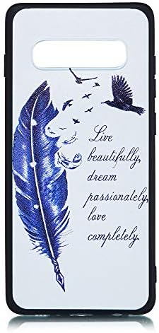 Galaxy S10 Plus Case,Shockproof Comics Soft TPU Protection Cover Case for Samsung Galaxy S10 Plus,Blue Feather
