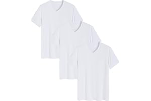 Latuza Men's Viscose Sleep Shirt Soft V-Neck Pajama Tops 3 Pack