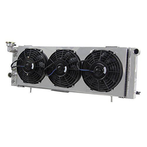 OzCoolingParts Jeep Cherokee Radiator Fan Shroud Kit, Full Aluminum Radiator + 3 x 9" Cooling Electric Fan w/Shroud for 1991-2001 Jeep Cherokee XJ/Comanche 2.5 4.0, L4 V6 Auto Engine