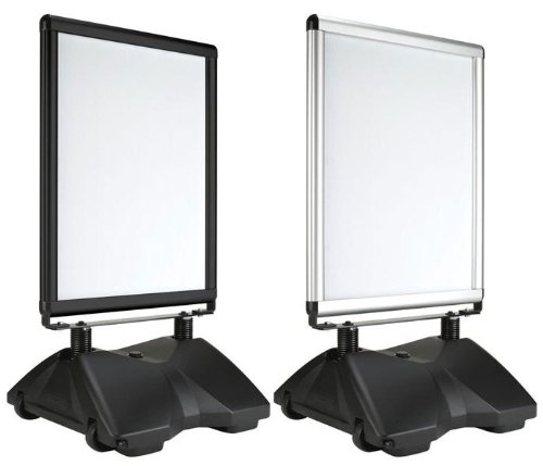 Mini WindMaster V4 Curb Sign Holder Stand, Color=Silver