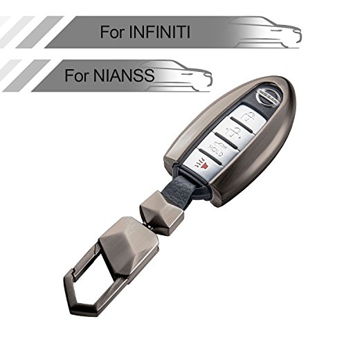 Rayhoo Oval Key Zinc Alloy Metal Case Protector Key Fob Smart Car Remote Key for Nissan Altima Maxima Sedan Pathfinder, for Infiniti, Fits Many Models (Metal Black) Rayhoo Oval Key Zinc Alloy Metal Case Protector Key Fob Smart Car Remote Key for Nissan Altima Maxima Sedan Pathfinder, for Infiniti, Fits Many Models (Metal Black)