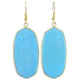 SUNYIK Women's Stone Crystal Dangle Drop Earrings Teardrop/Oval