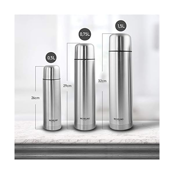 Thermoskanne Vacuum-Isolierfalsche 0,75 Liter Edelstahl BPA-Frei mobiler Kaffeebecher, Tee Kafee Thermosflasche… – Bild 6