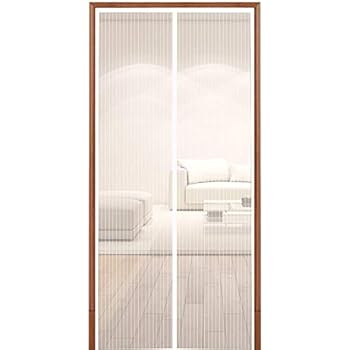 Hoobest White Magnetic Screen Door with Durable Mesh Curtain and Full Frame Fastener Tape (Screen Size 39inchx83inch Fits 36inch Doors)