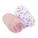 Cozy Fleece Moon and Stars Microplush Crib Sheets, Pink/White