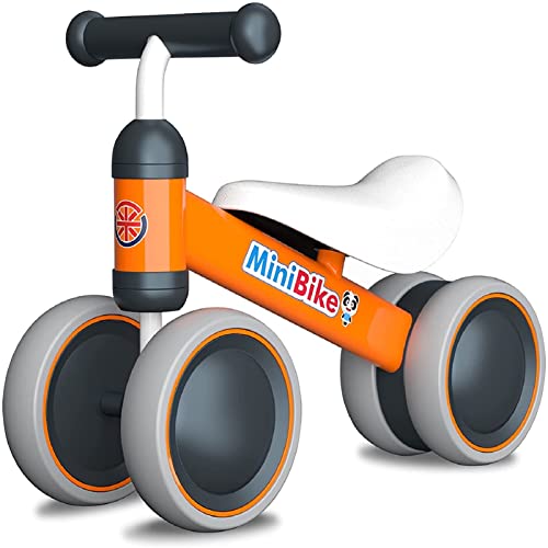 XIAPIA Baby Balance Bike for Toddlers 1-2 Years Old, 10-24 Month Kids Ride On Toys, Children Walker Bike No Pedal, Baby Trike Boys Girls First Birthday Gift (Orange)