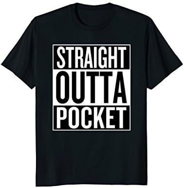 Mens Straight Outta Pocket Funny Spoof T-Shirt XL Black