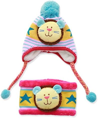 Lucky Beth Winter Warm Baby Wool Hat/Scarf Set Knitted Hat Scarf