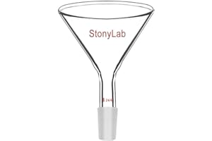 stonylab Glass Short Stem Powder Funnel with 100 mm Top O.D. and 24/40 Inner Joint Filter Funnel Glass Funnel