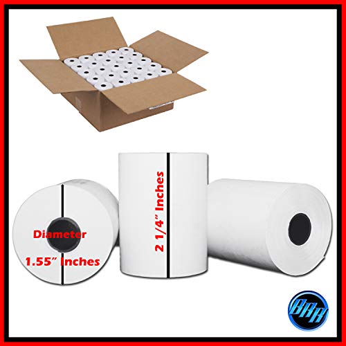 2 1/4 x 85 Thermal Paper (50 Rolls) Extra Large roll for Clover Mini,Verifone VX510 VX570 VX610 VX810 VX820 BPA Free Made in USA from BuyRegisterRolls