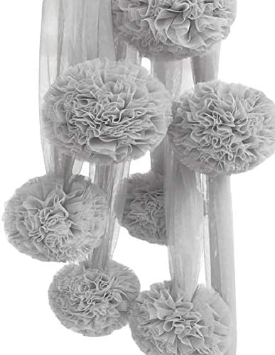 Gyswshh Lovely Chiffon Balls Home Bed Net Hanging Decoration Ornament Accessories Gift Grey