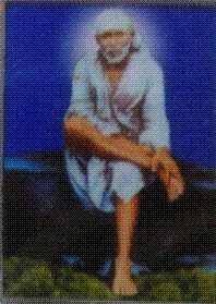 Sai Baba (Car Sticker) in Acrylic Holder (1.5" x 1.5")