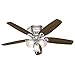 Hunter Fan Company, 53328, 52 inch Builder Brushed Nickel Low Profile Ceiling Fan with LED Light Kit and Pull Chain