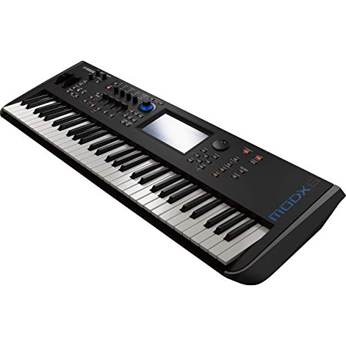 Yamaha MODX6 61-Key Weighted Action Synthesizer with Motion & Super Knob Controls and 4-Part Seamless Sound Switching Bundle with Stand, Headphone, MIDI Cable & Zorro Sounds Synthesizer Polish Cloth