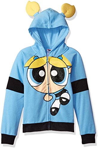 Powerpuff Girls Big Girls  Bubbles Cosplay Hoodie, Blue, XL14/16