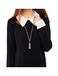 Collar con colgante de árbol de la vida de cuarzo transparente envuelto en alambre natural con piedra de arcoíris natural, collar con colgante de cristal curativo para mujeres y niñas