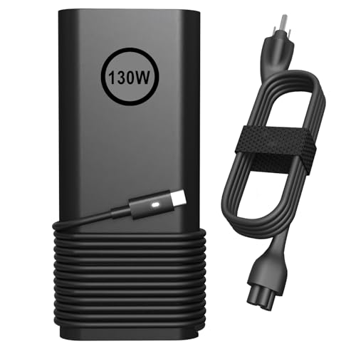 130W USB Type C Laptop Charger Compatible with Dell XPS 15 17 9500 9510 9520 9530 9700 9710 9720 2in1,Precision 5550 5560 5530 5570 5470 5480 5760,Latitude 5431 5531 AC Adapter Computer Power Cord