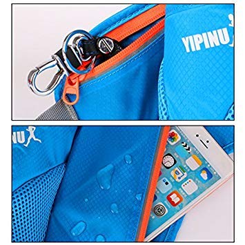 Waist Pack with Water Bottle Holder,Waterproof Running Waist Bag Pack Fanny Pack Belt Pouch Adjustable Waist Phone Holder Unisex for Cycling Sports Gym Workout Fitness Skiing Hiking Fishing,Black - Thumbnail 2