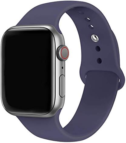 MadeforOnline : Band Compatible with Apple Watch 44mm 42mm 40mm 38mm Soft Silicone Waterproof Replacement Band iWatch Bands Wristband for Series 4,3,2,1, Nike+, S/M M/L