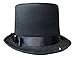 Jacobson Hat Company Deluxe Felt High Crown Costume Top Hat 23734 Victorian Dickens,Black,Large
