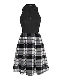 Fantaist - Vestido de mujer sin mangas, sin mangas, con bolsillo, informal, para fiesta, oficina, trabajo