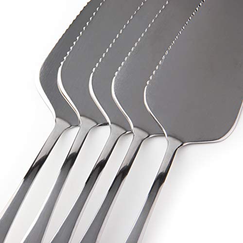 12PCS Stainless Steel Cake Server, Stainless Steel Pie Machine Cake Rack Handle Scraper Slot Pizza Machine Cutting Knife Professional Shovel Server
