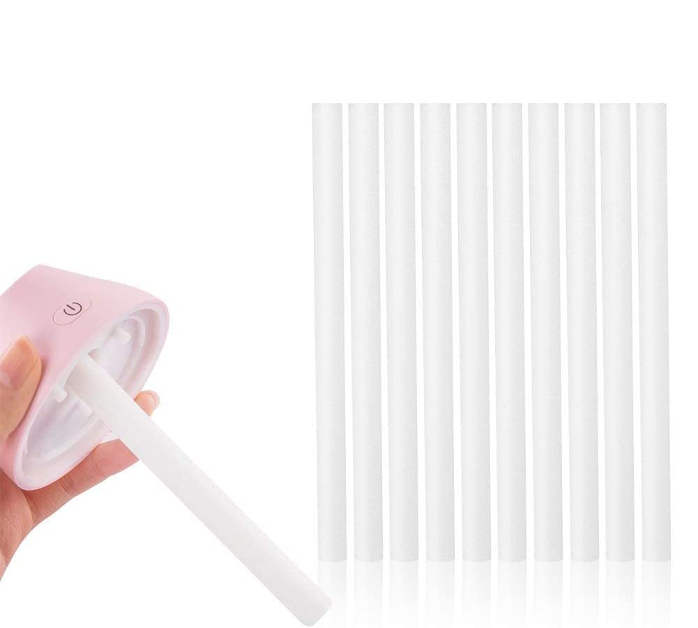 10 Pcs Humidifier Sticks, Cotton Wicks Replacement for USB Humidifier and Mini diffuser, Filter Refill Sticks for Portable Personal in Office and Bedroom
