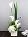 Luyue 20 Pcs White Fake Calla Lily Artificial Flowers Bridal Wedding Bouquet Latex Real Touch Flower Home Kitchen Office Decor-Pure White