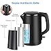 Electric Kettle, CUSIBOX 1.5L Double Wall 100% Stainless Steel Tea Kettle Cool Touch, 1500W Fast Boil Cordless Water Kettle with Auto Shut-Off & Boil Dry Protection