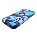 iPod Touch 6 Camo Case, Harsel Dual Layer Hybrid Protective Case and Impact Resistant Case Drop Protection Silicone Hard Cover for Apple iPod Touch 6th Generation - Military Blue