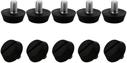 20-Pack M6 X 10mm X 15mm Adjustable Leveling Feet, Plastic Base Floor Protectors For Furniture Table Desk Chair Legs