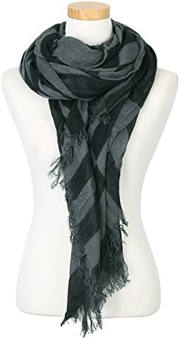 Colorblock Plaid Pattern Thin Neck Warmer Lightweight Long Scarf