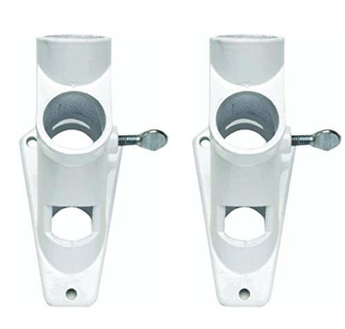Valley Forge Flag 2 Position 1" White Powder Coated Aluminum Flag Pole Bracket (2 Pack)
