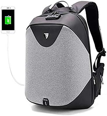 Business Laptop Backpack Anti Theft Computer Bag with USB Charging Port Water-Resistent Travel Shoulder Bag College Backpacks for Man Women Fits Under 16" Laptop (Gray)