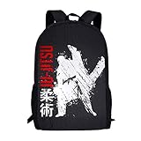 FUIBENG Ju-Jitsu Pattern Cool Children Backpack Anti-theft Zipper School Bag for Kids Girls Boys Hiking Travel Rucksack