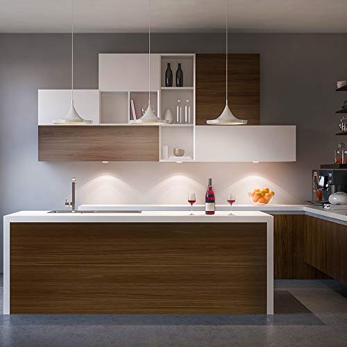 LED Cabinet Puck Lights Dimmable - Moobibear 2W 600lm Under Cabinet Lighting Kit with 10 Levels Brightness Switch, 3000K Warm White Under Counter Lighting for Kitchen Closet, All Accessories Included