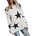 Vovotrade Adorable Women Girl Strapless Star Sweatshirt Long Sleeve Crop Jumper Pullover Tops
