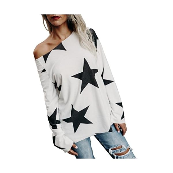 Vovotrade Adorable Women Girl Strapless Star Sweatshirt Long Sleeve Crop Jumper Pullover Tops