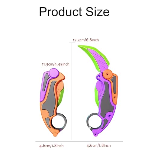 Last Page® 3D Gravity Carrot Knife Toys Set Multi Styles Claw Knife Stress-Relieving Toy Suitable for Relieving ADHD and Anxiety (4Pcs)
