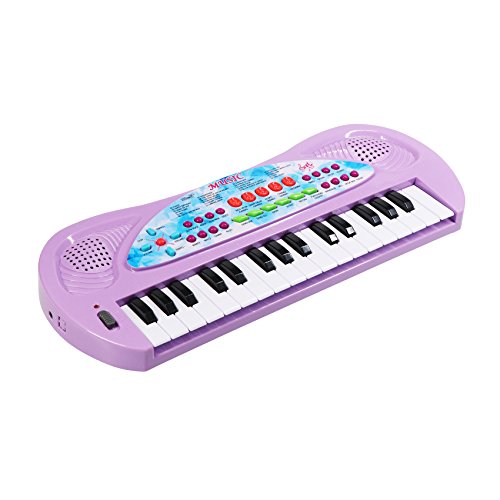 aPerfectLife Piano for Kids, 32 Keys Multifunction Electronic Kids Piano Keyboard Musial Instrument for Kids Children with Microphone (Purple)