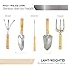 GardenHOME™ Garden Tool Set 7 Piece All-in-One- 5 Sturdy Stainless Steel Tools, Heavy Duty Folding Stool, Detachable Canvas Tool Bag