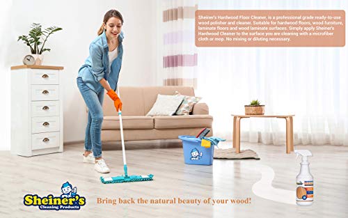 Sheiner's Hardwood Floor Cleaner for Deep Cleaning of Wood, Laminate, Natural and Engineered Flooring, Ready-to-Use, pH Neutral and Non Toxic, Safe for All Surfaces, 32 Oz (Renewed) - Thumbnail 3
