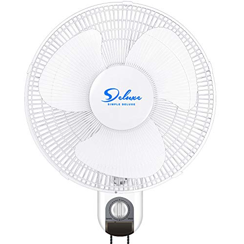 Simple Deluxe Digital Household Wall Mount Fans 16 Inch Adjustable Tilt
