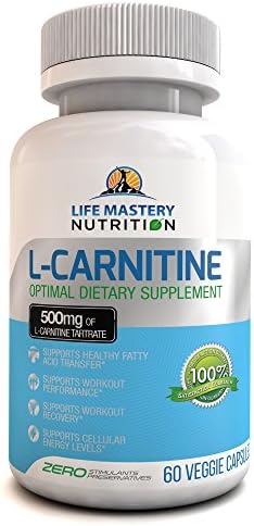 L-Carnitine - L-Tartrate 500mg Powder Capsules High Potency - Best Pure Essential Amino Acids - USA Made - Enhance Workout Performance And Recovery
