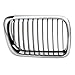 CarPartsDepot Front Grille Right Passenger Side Chrome Shell With Black Insert Grill Compatible With BMW 1997-1999 3-Series E36 BM1200123 51138195152